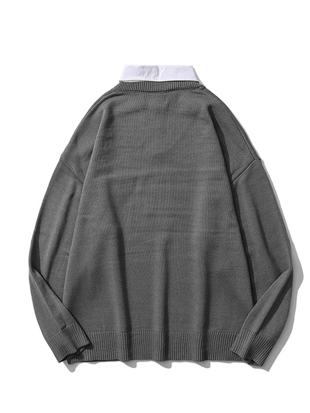 Men's Fake Two Piece Long Sleeve Sweater