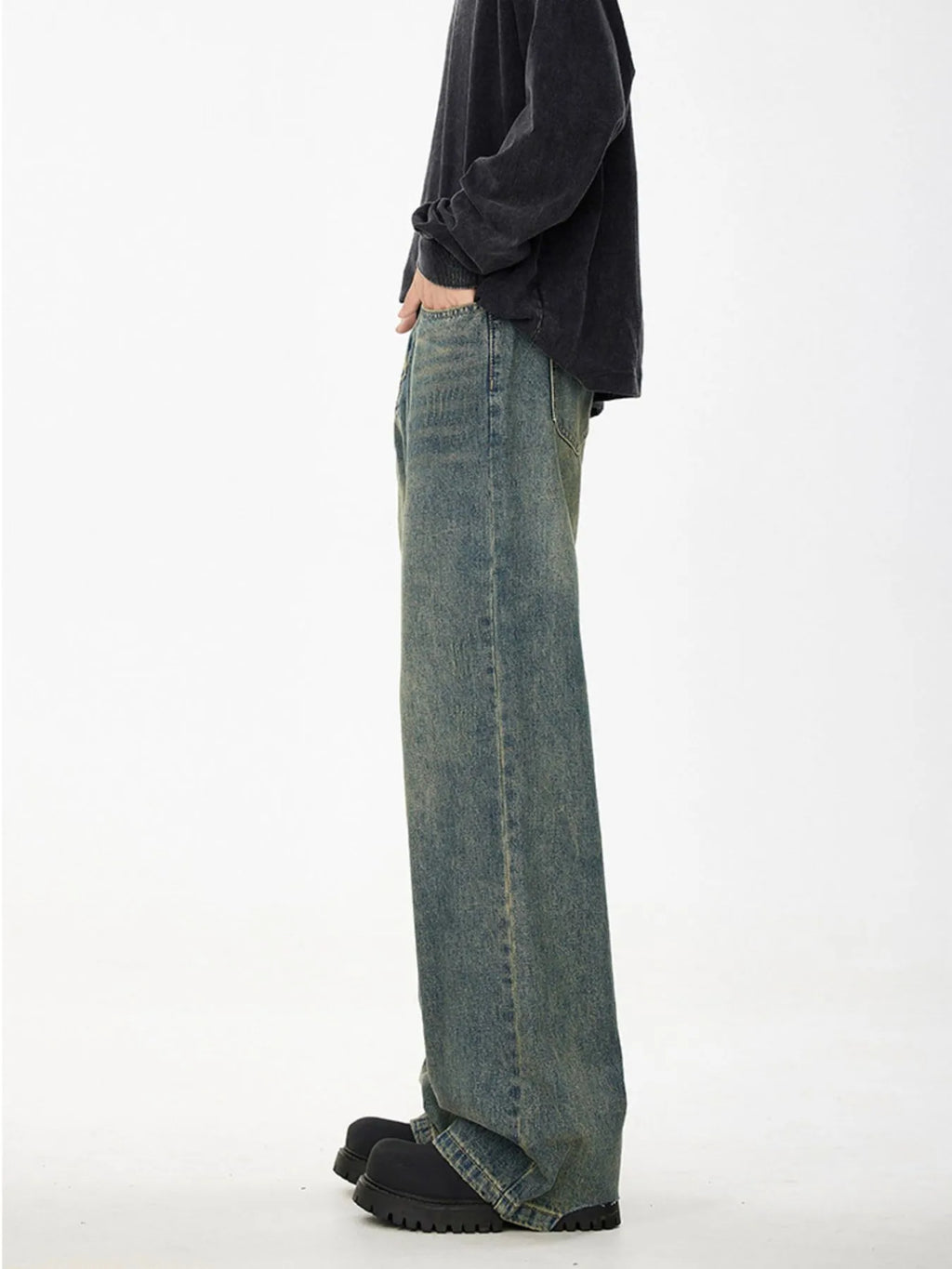 Men's Full Size Wide Leg Relaxed Fit Jeans Plus Size