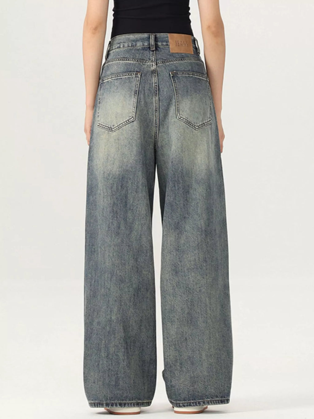 Men's Vintage Wash Wide Leg Jeans