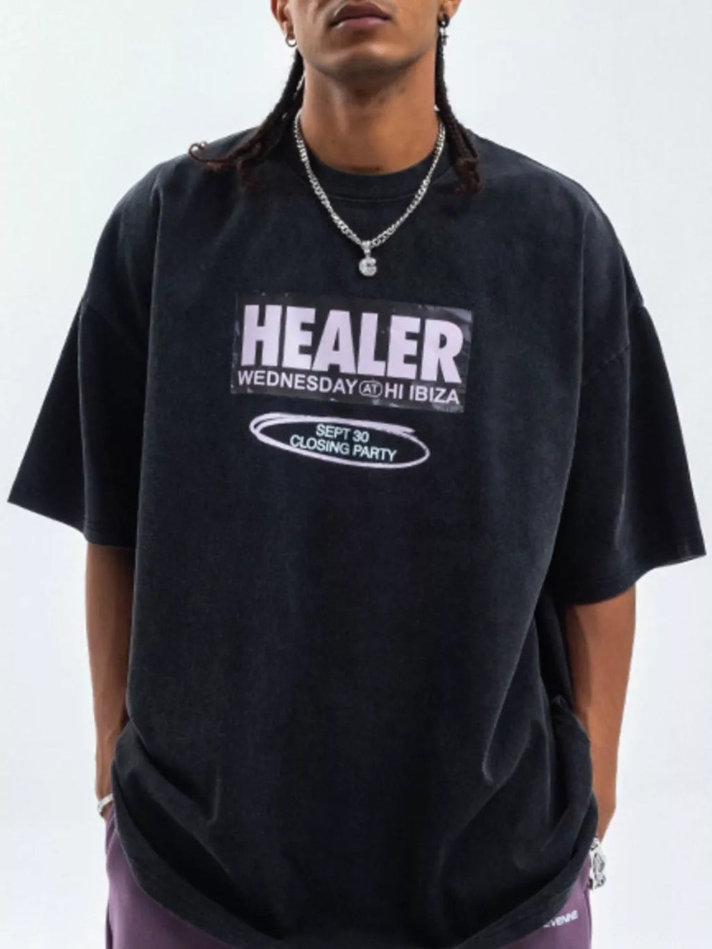 Men's Letter Round Neck Half Sleeve T-Shirt