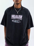 Men's Letter Round Neck Half Sleeve T-Shirt