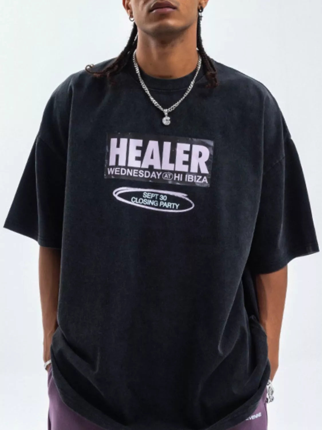 Men's Letter Round Neck Half Sleeve T-Shirt