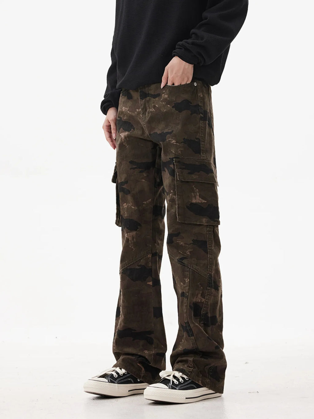 Men's Camo Print Relaxed Fit Cargo Jeans