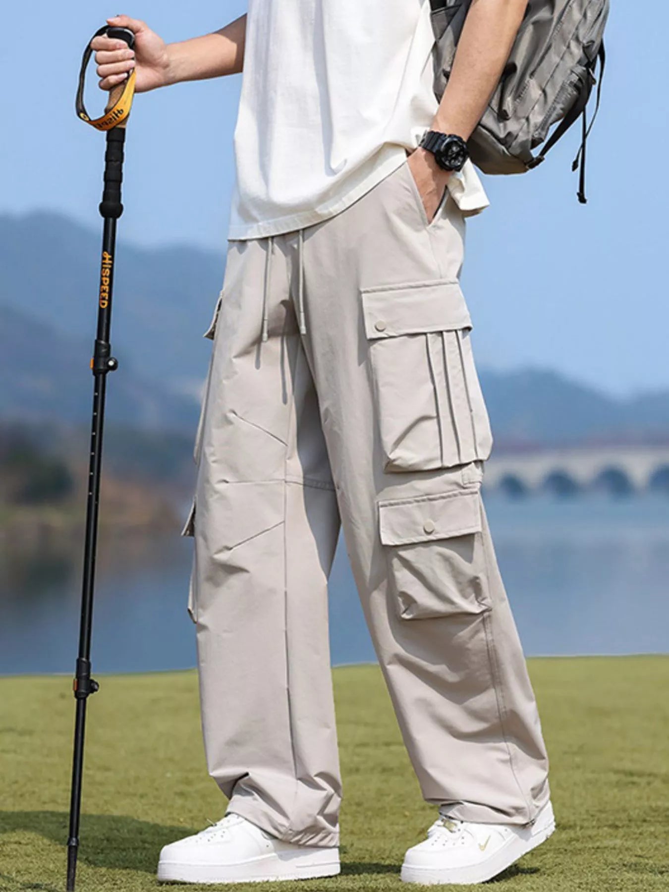 Men's Plus Size Loose Fit Multi-Pocket Cargo Pants