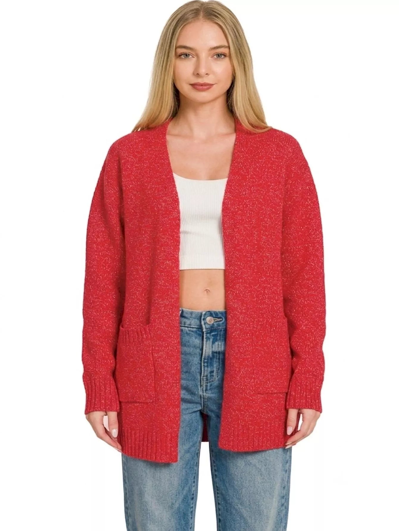 Zenana Open Front Sweater Cardigan