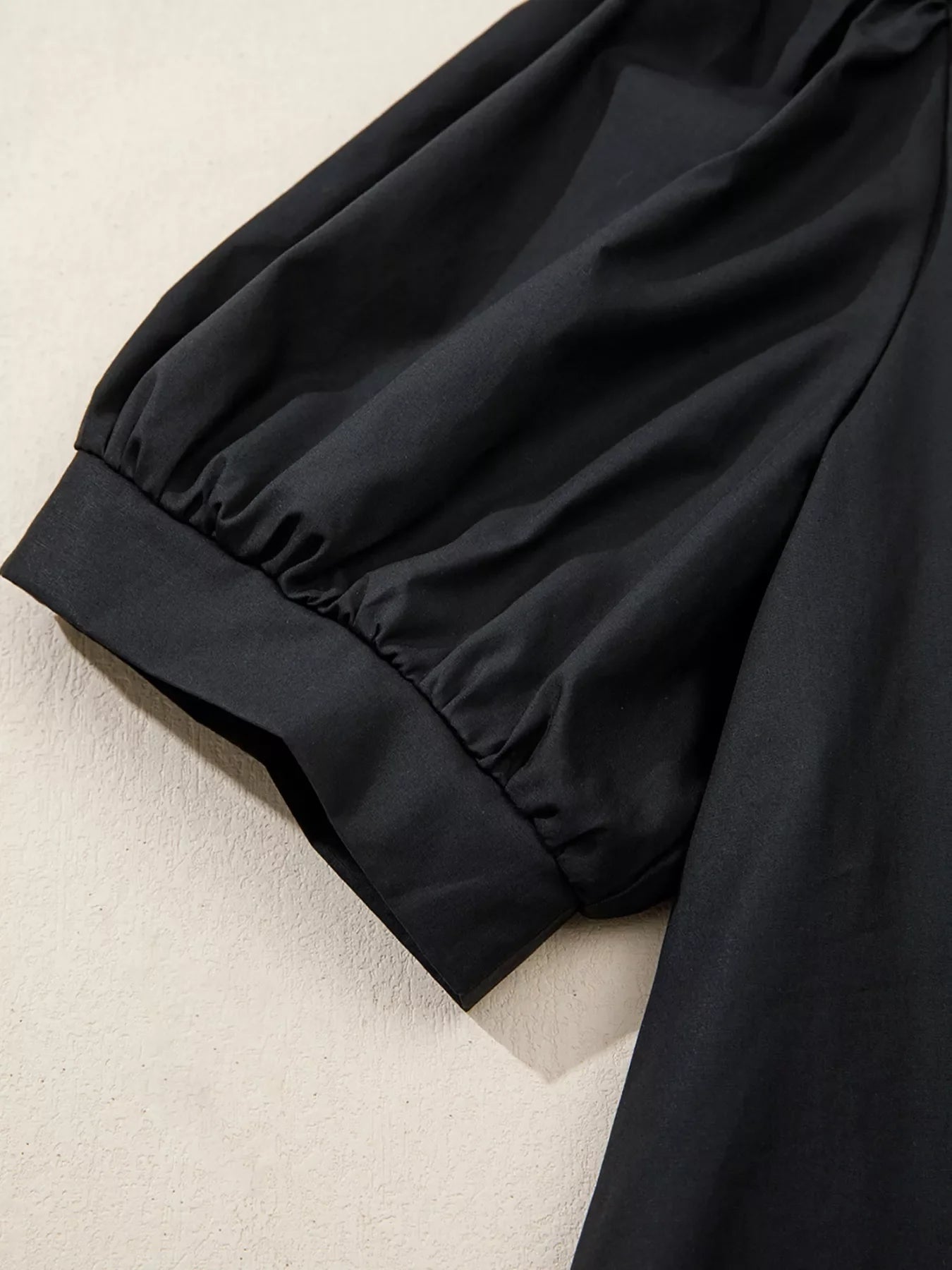 Notched Puff Sleeve Blouse