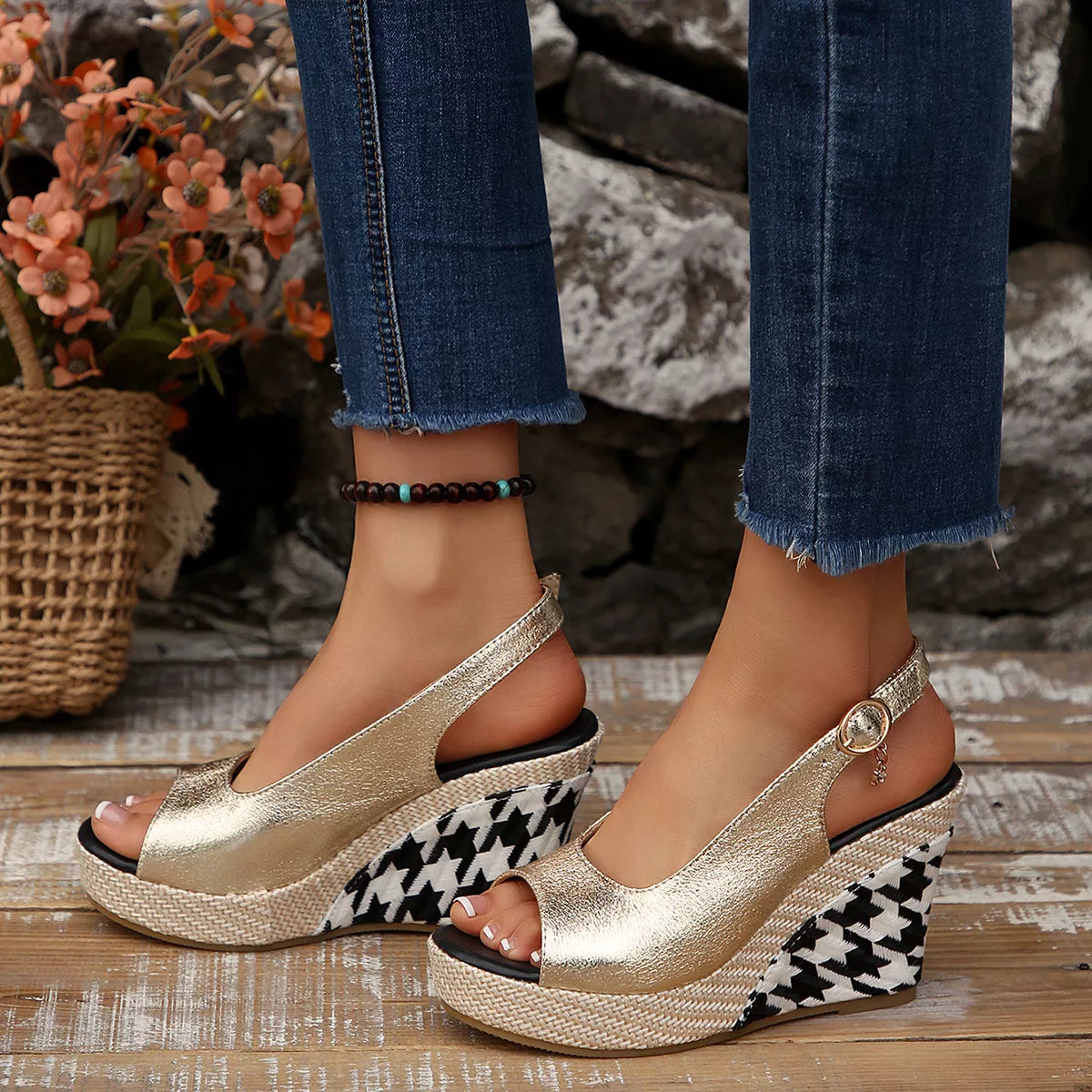 Open Toe Wedge Sandals
