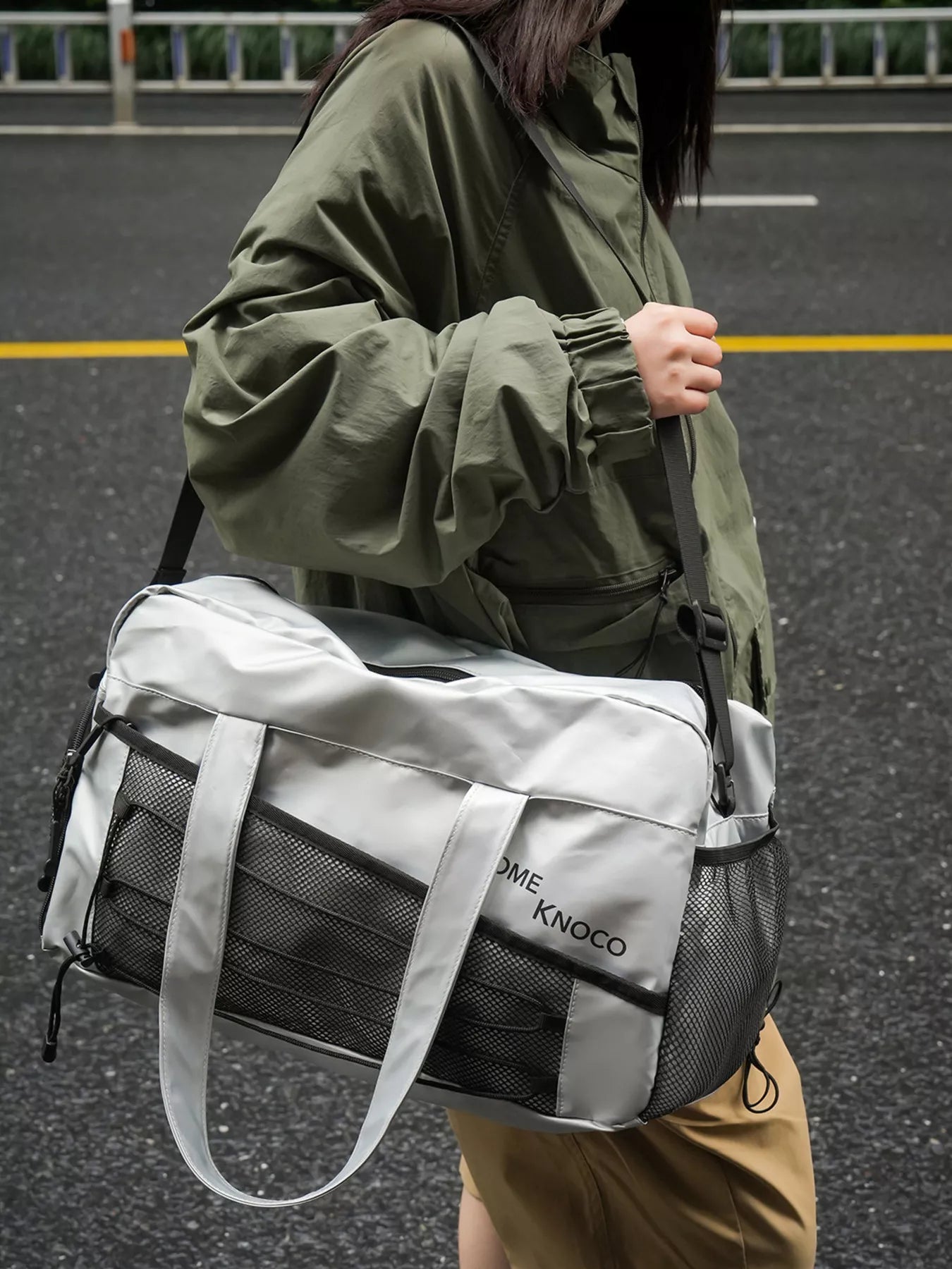 Lightweight Duffel Bag with Mesh Pockets