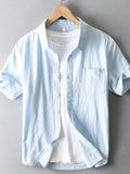 Men's Plus Size Button Up Short Sleeve Shirt