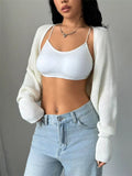 Cropped Knit Open Front Cardigan