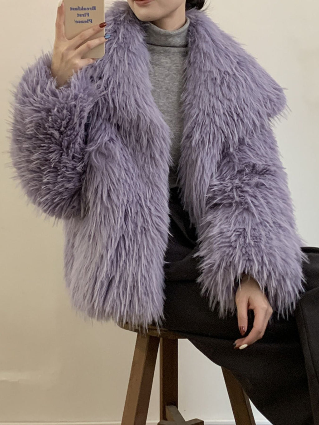Faux Fur Open Front Outerwear