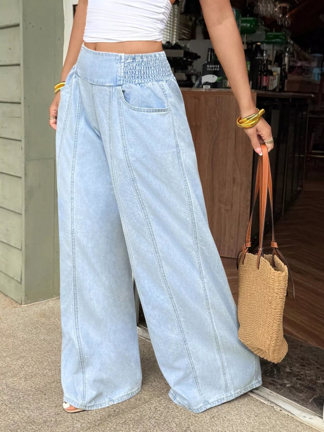 Washed Wide Leg Jeans