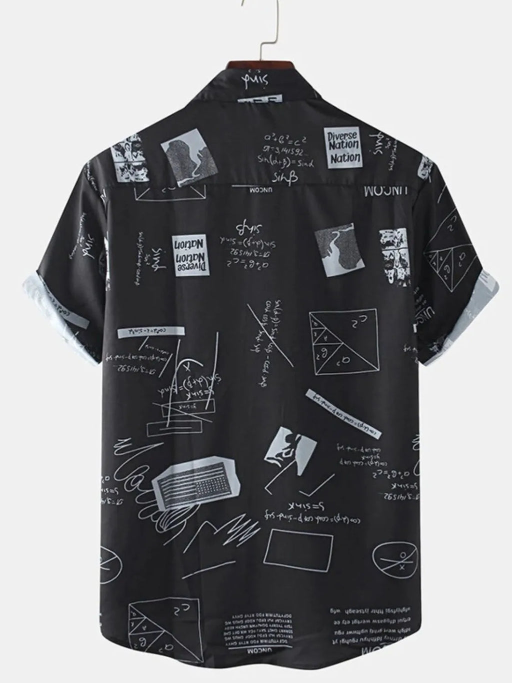 Men's Full Size Printed Button Up Short Sleeve Shirt Plus Size