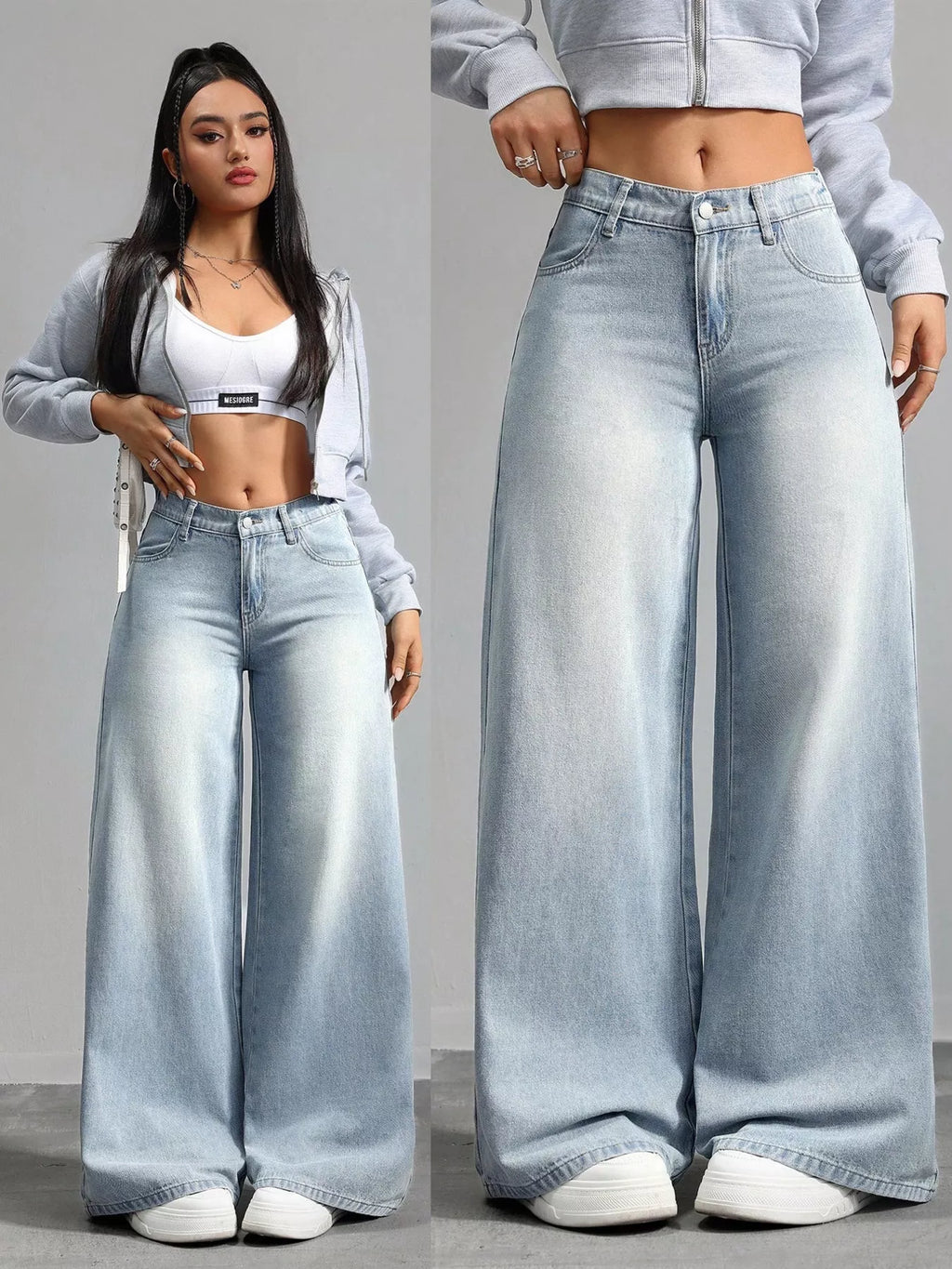 High Waisted Wide Leg Jeans