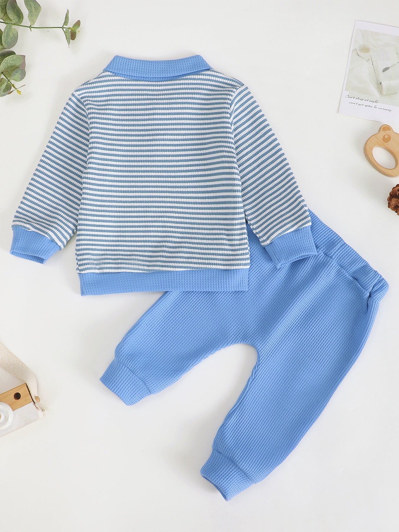 Children's Striped Polo Shirt & Pants Set