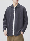 Men's Plus Size Button Up Long Sleeve Shirt
