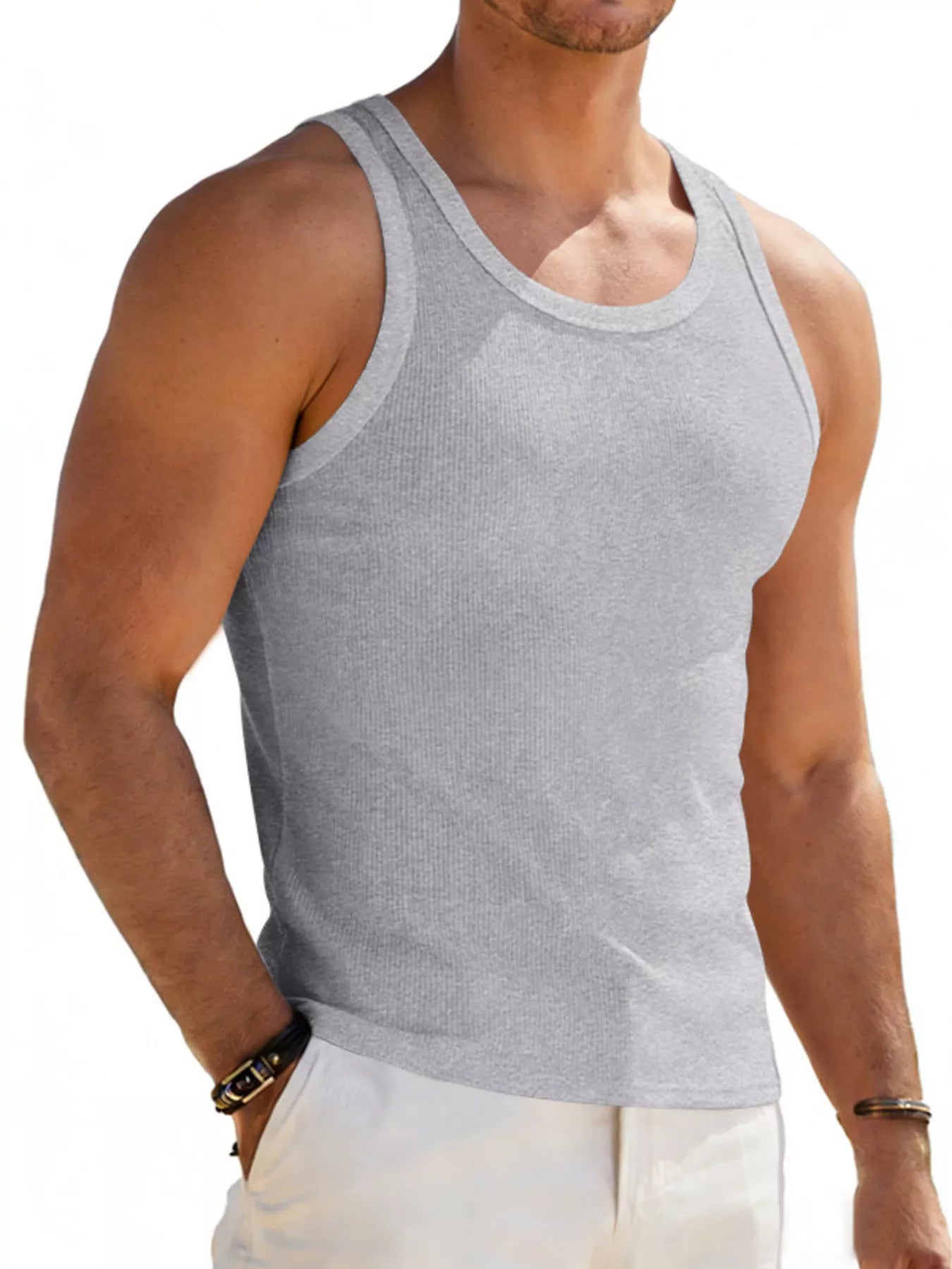 Men's Full Size Round Neck Tank Plus Size