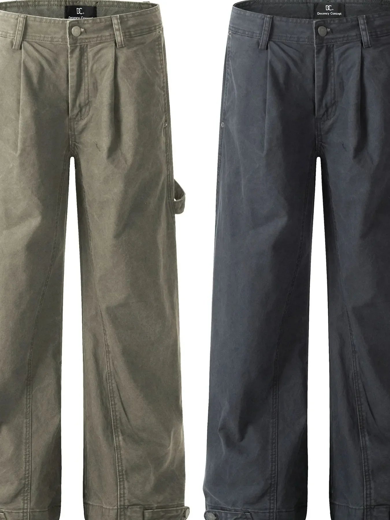 Men's Wide Leg Washed Jeans