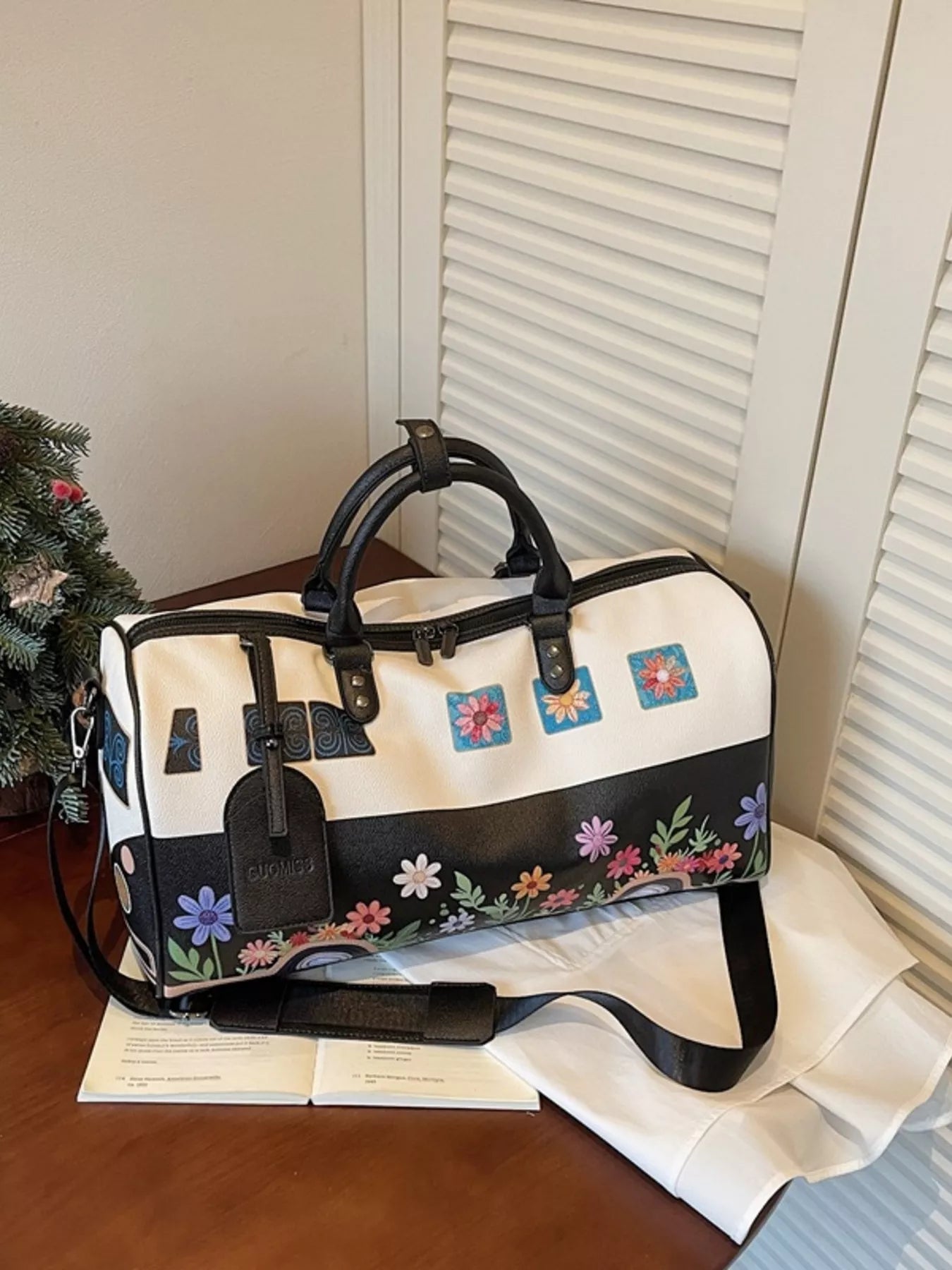 Floral Print Duffel Bag