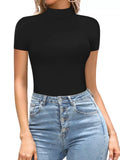 Mock Neck Short Sleeve Bodysuit