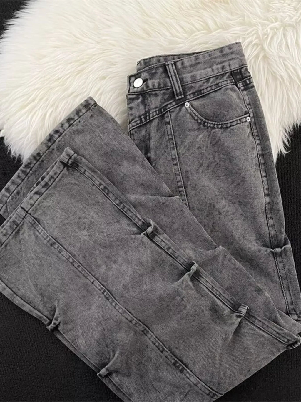 Men's Full Size Vintage Wash Wide Leg Jeans Plus Size