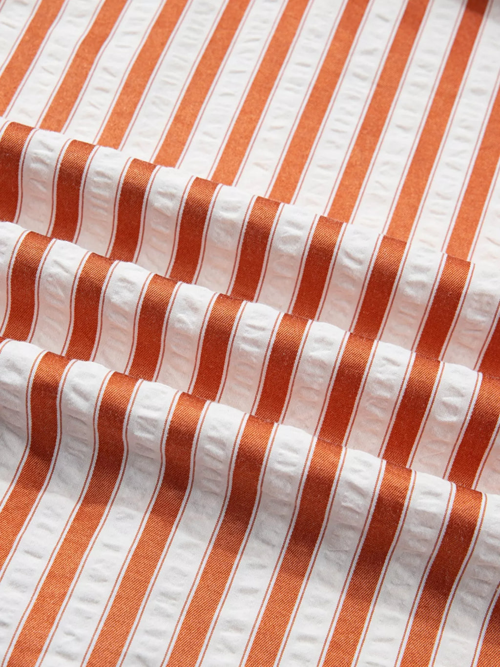 Stripe Pinched V Neck Turn-up Cuffs Shift Mini Dress