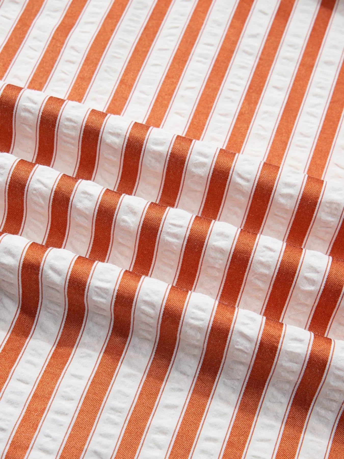 Stripe Pinched V Neck Turn-up Cuffs Shift Mini Dress