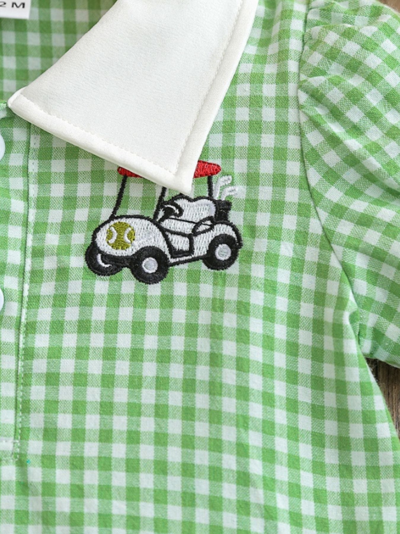 Children's Gingham Ruffle Hem Polo Dress