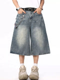 Men's Wide Leg Denim Shorts
