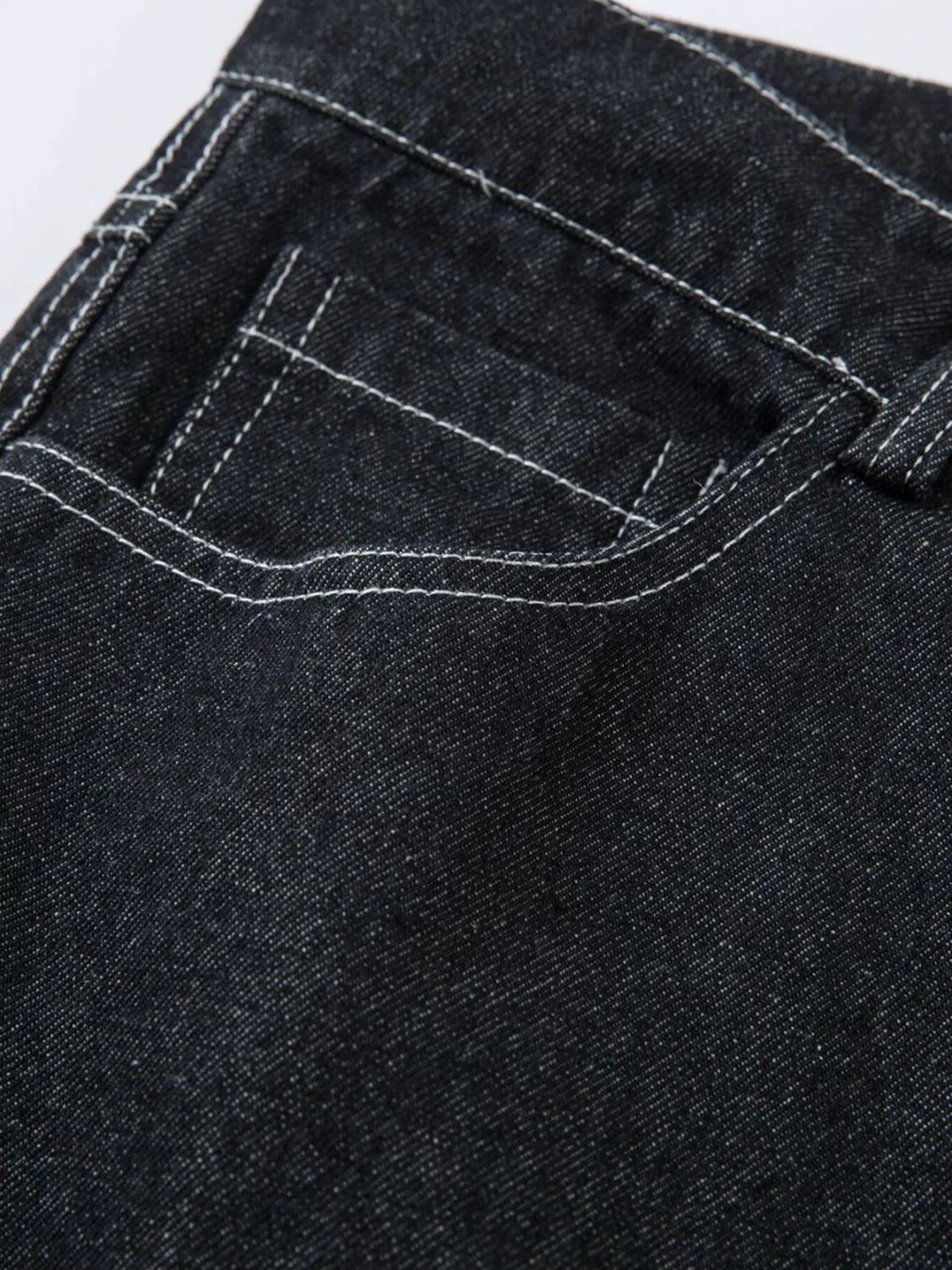 Men's Embroidered Wide Leg Baggy Jeans