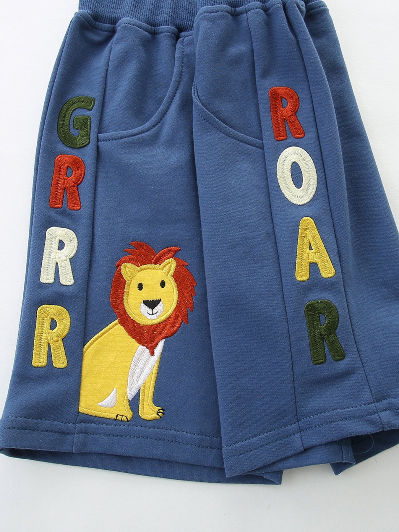 Children's Animal Graphic Color Block Tee and Shorts Set