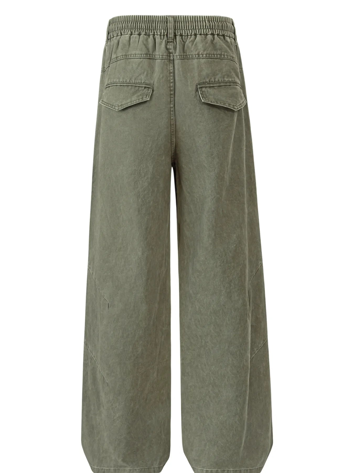 Men's Casual Wide Leg Cargo Pants with Elastic Waistband