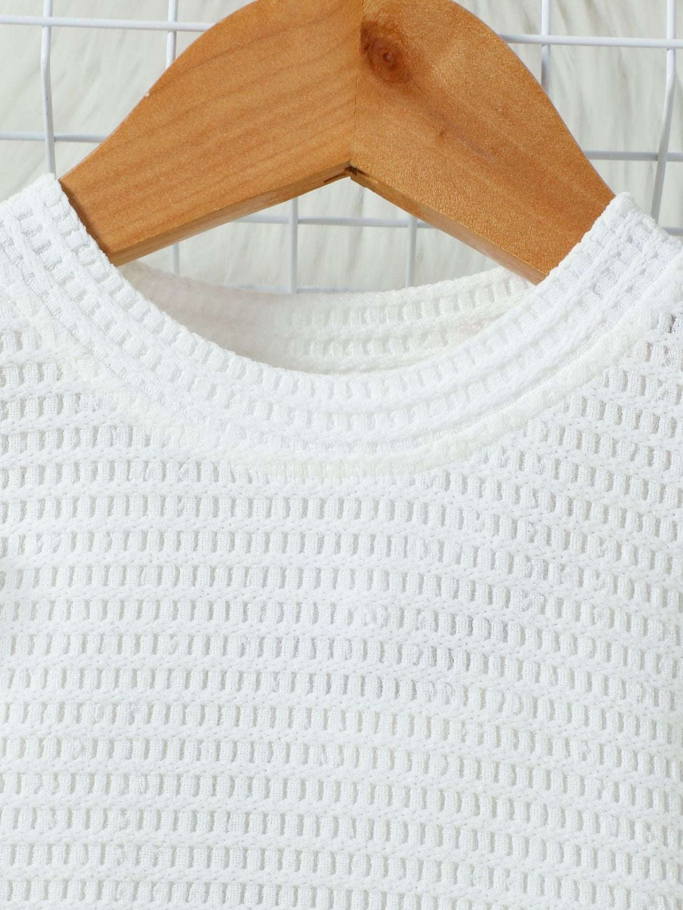Children's Openwork Top and Tweed Skirt Set
