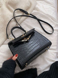 Crocodile Pattern Flap Crossbody Bag