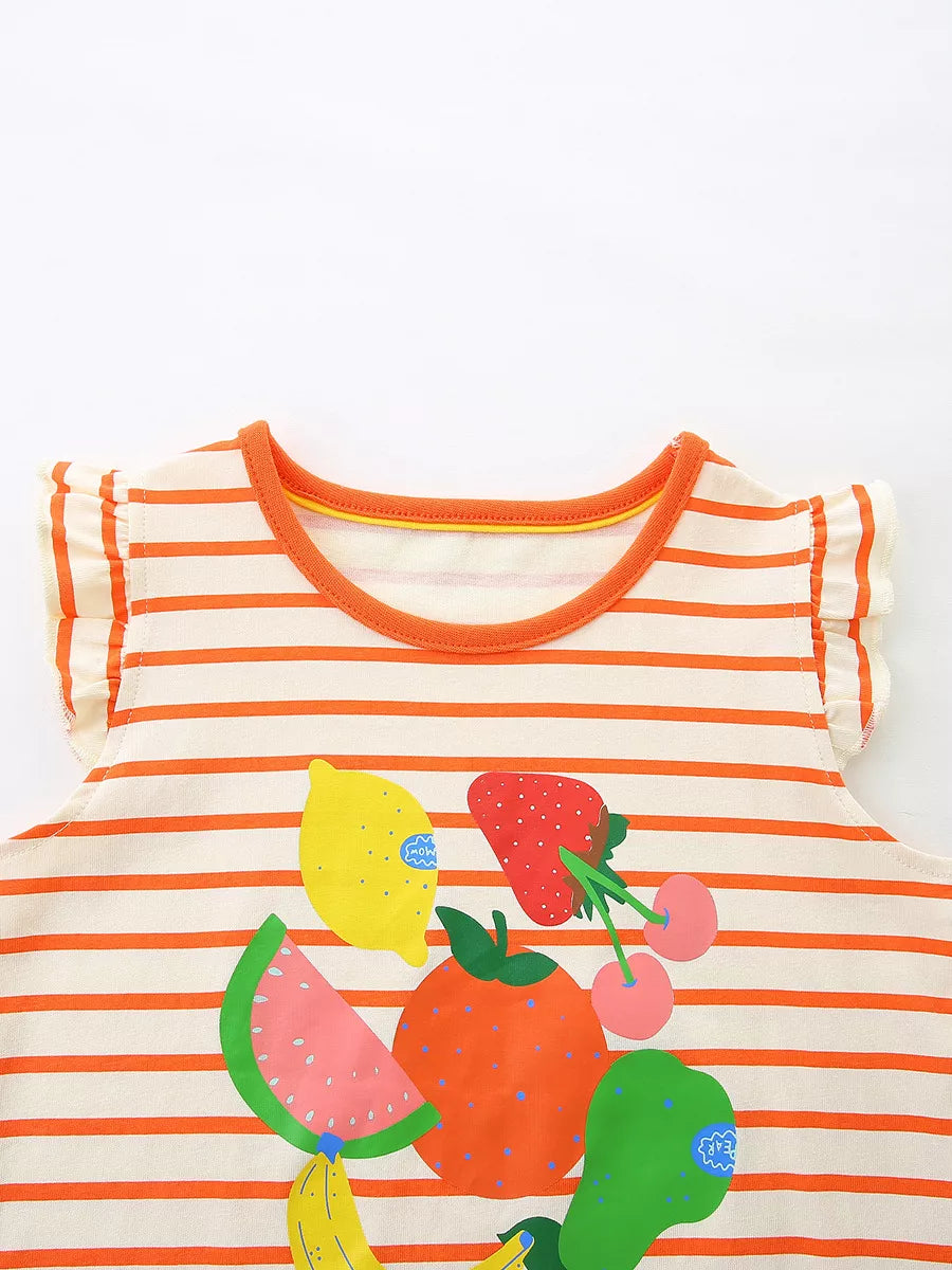 Children's 3-Piece Graphic Ruffled Top