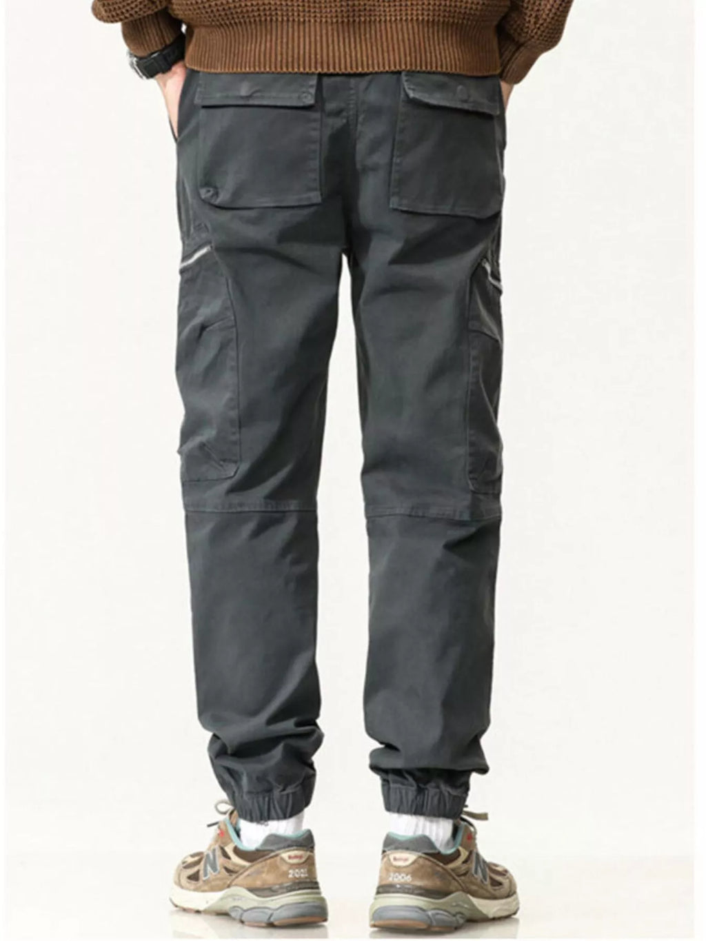 Men's Full Size Casual Cargo Pants with Zipper Pocket Plus Size