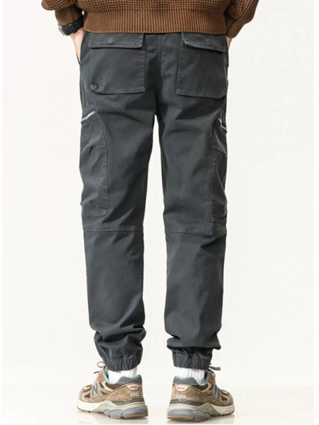 Men's Full Size Casual Cargo Pants with Zipper Pocket Plus Size