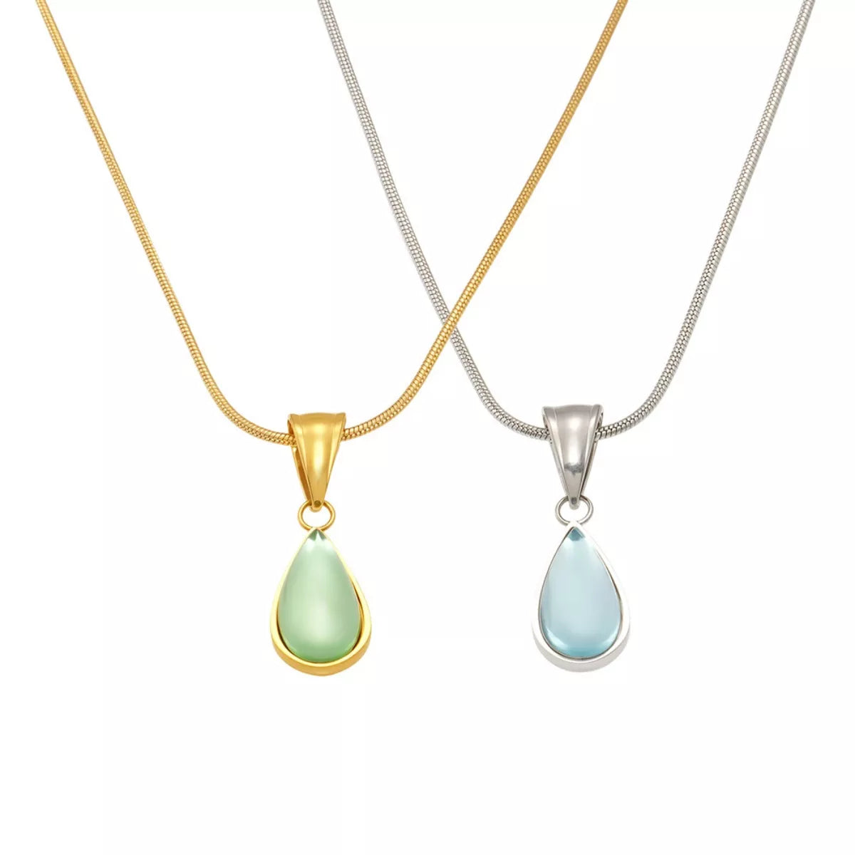 Stainless Steel Teardrop Necklace
