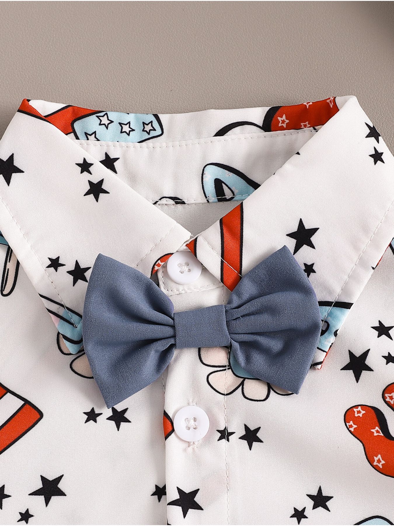 Children's Printed Short Sleeve Shirt and Shorts Set
