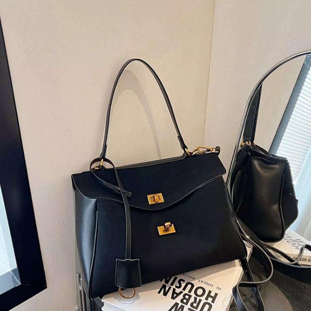Solid Color Flap Crossbody Bag