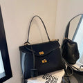 Solid Color Flap Crossbody Bag