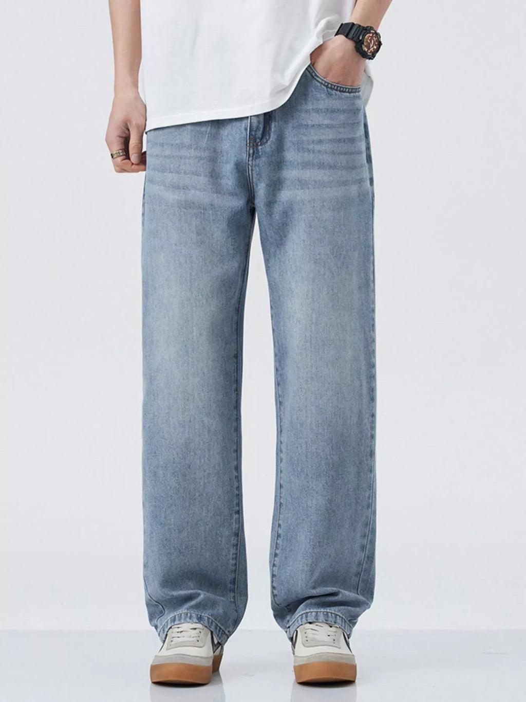 Men's Wide Leg Relaxed Fit Jeans