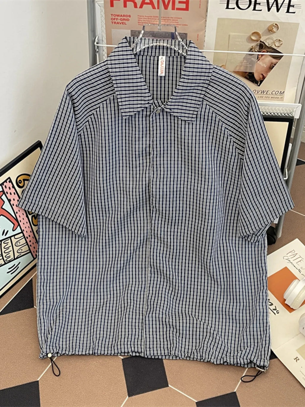 Men's Plus Size Striped Short Sleeve Casual Shirt