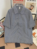 Men's Plus Size Striped Short Sleeve Casual Shirt