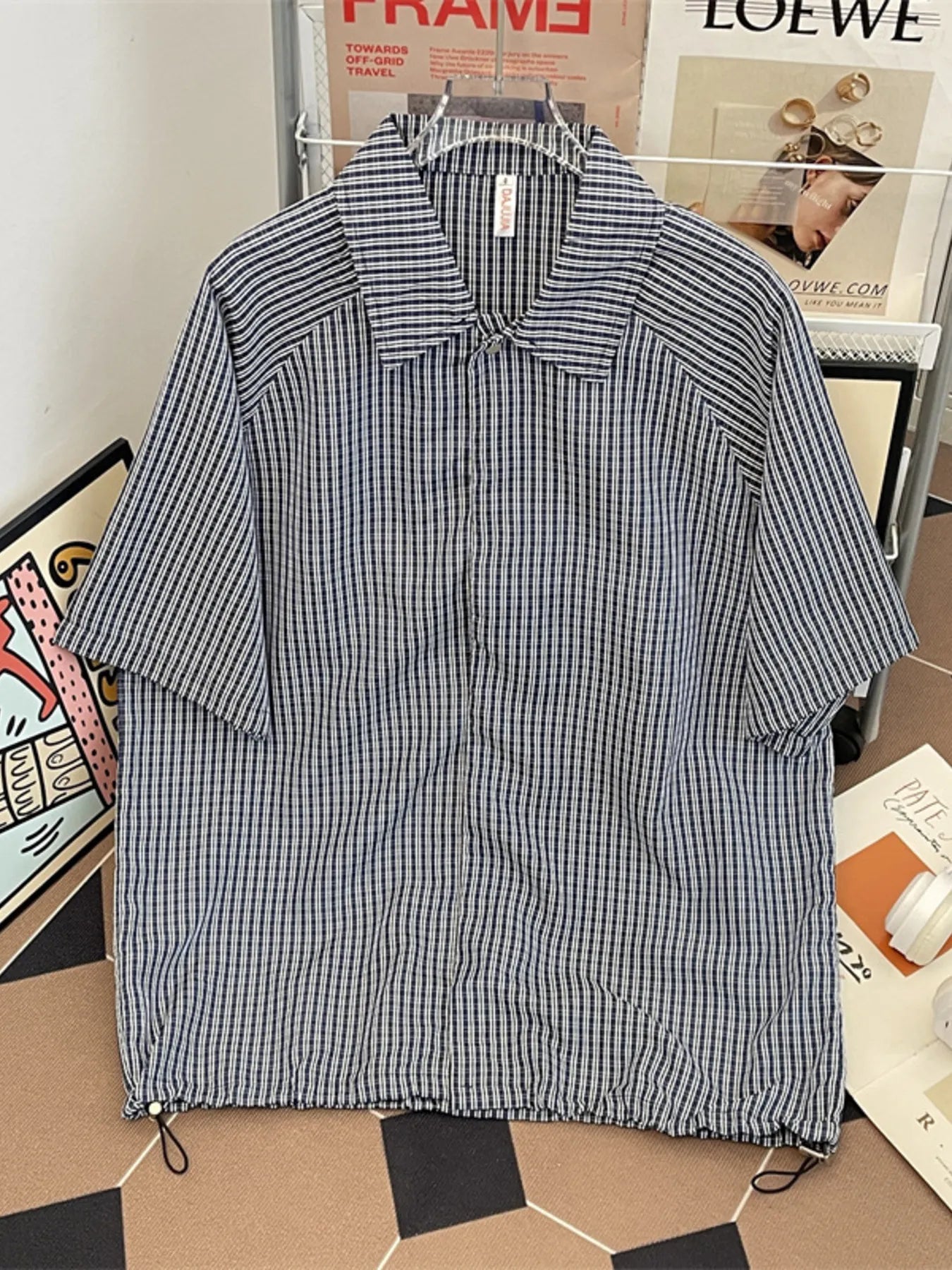 Men's Plus Size Striped Short Sleeve Casual Shirt