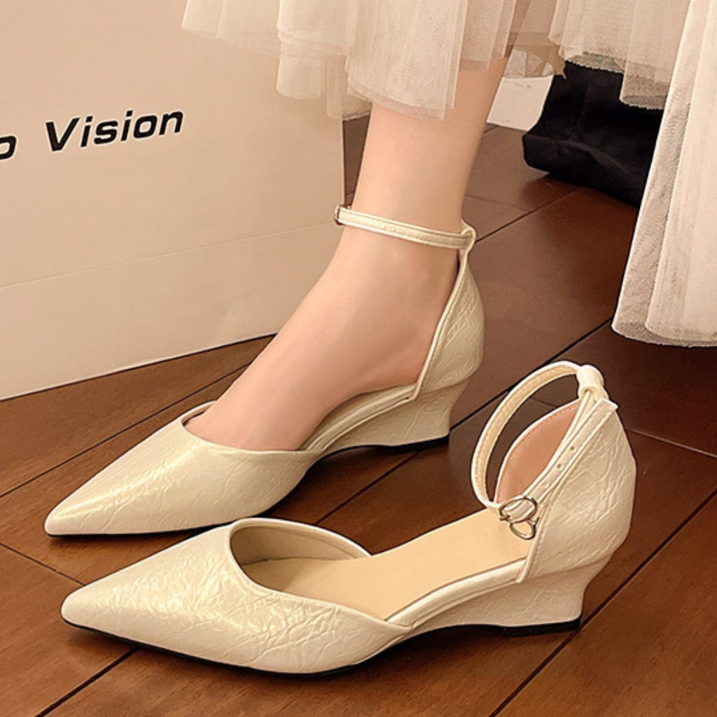 Pointed-Toe Ankle Strap Pumps