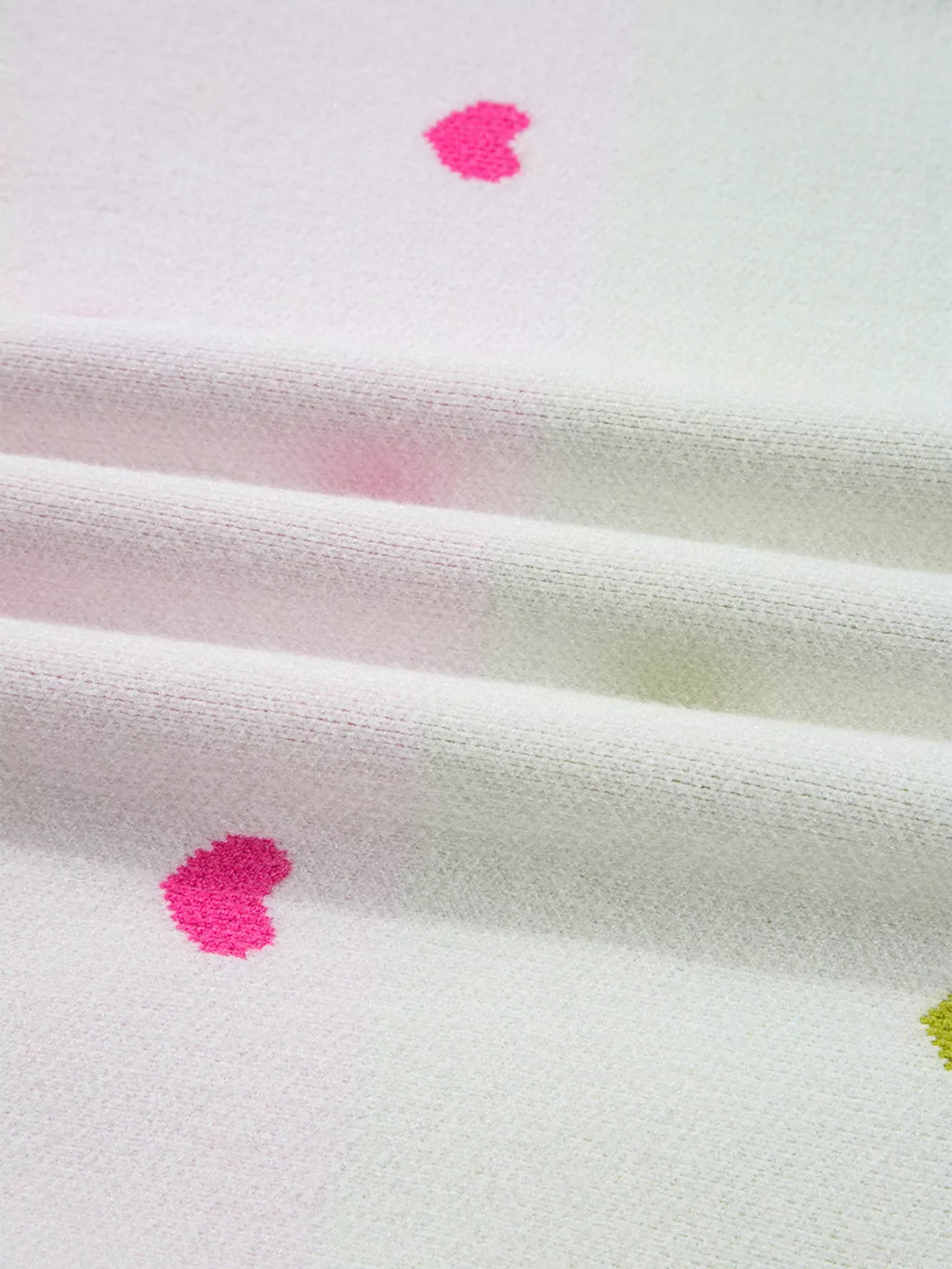 Multicolour Heart Pattern Dropped Shoulder Sweater