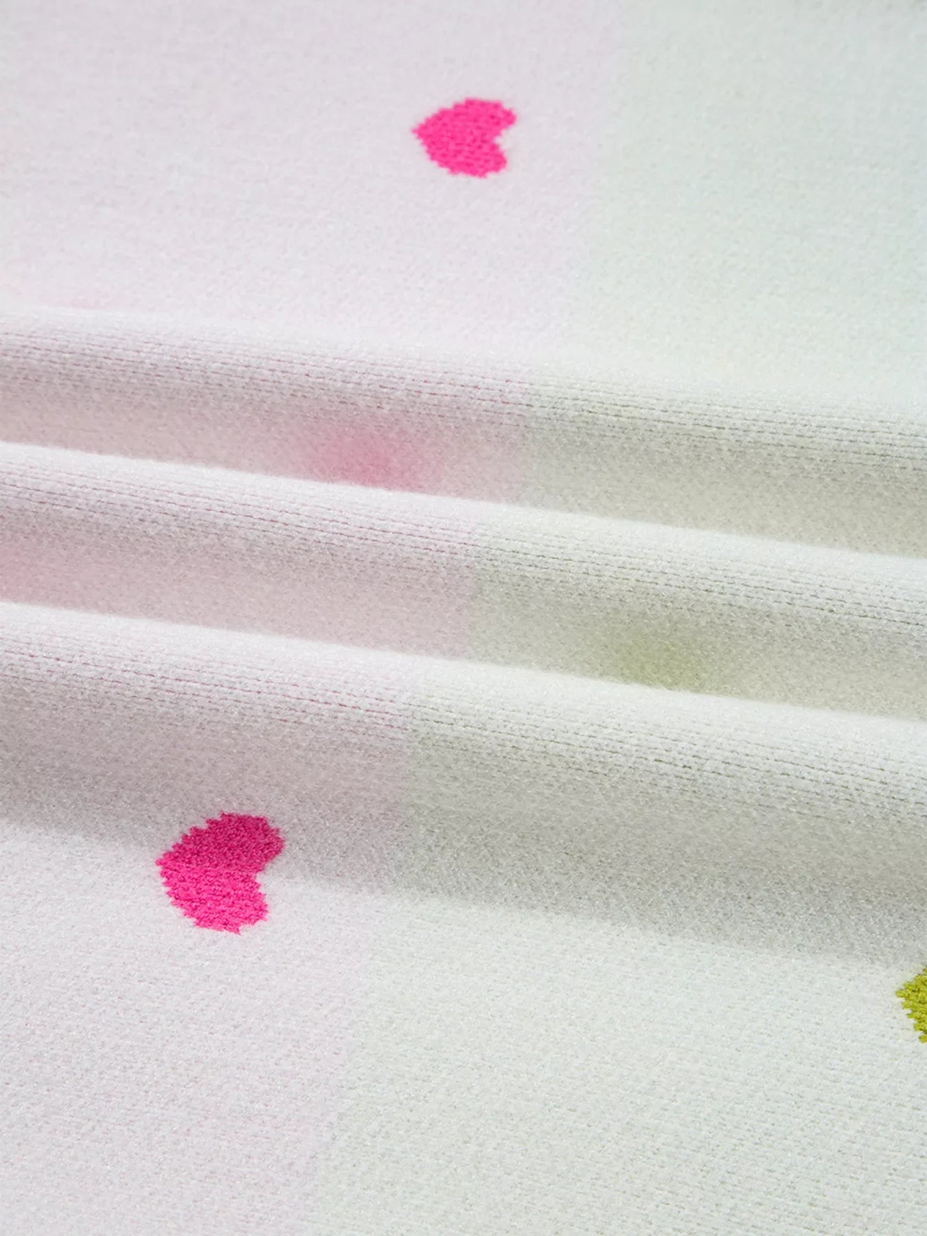 Multicolour Heart Pattern Dropped Shoulder Sweater