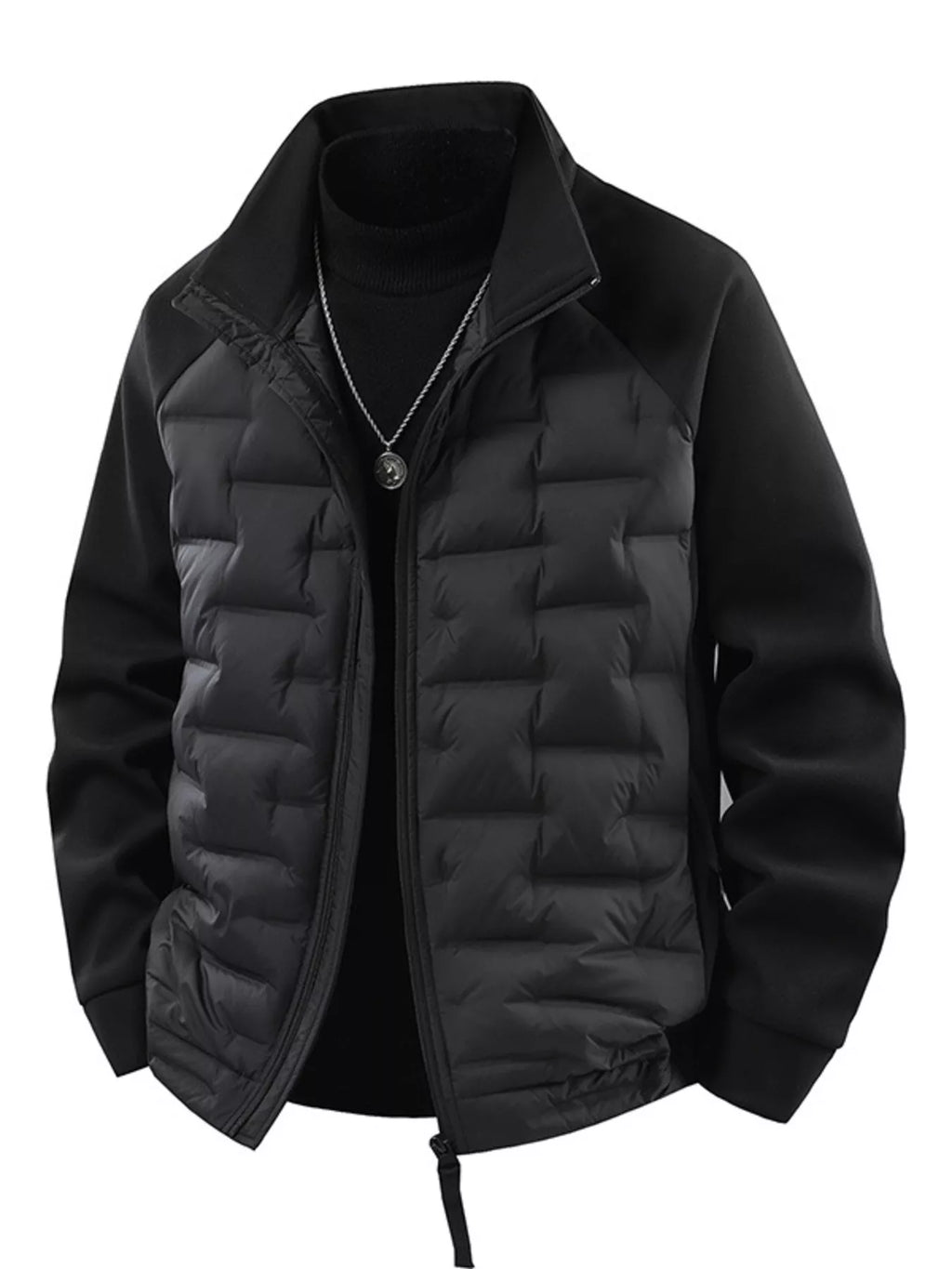 Men's Plus Size Lightweight Padded Stand Collar Jacket