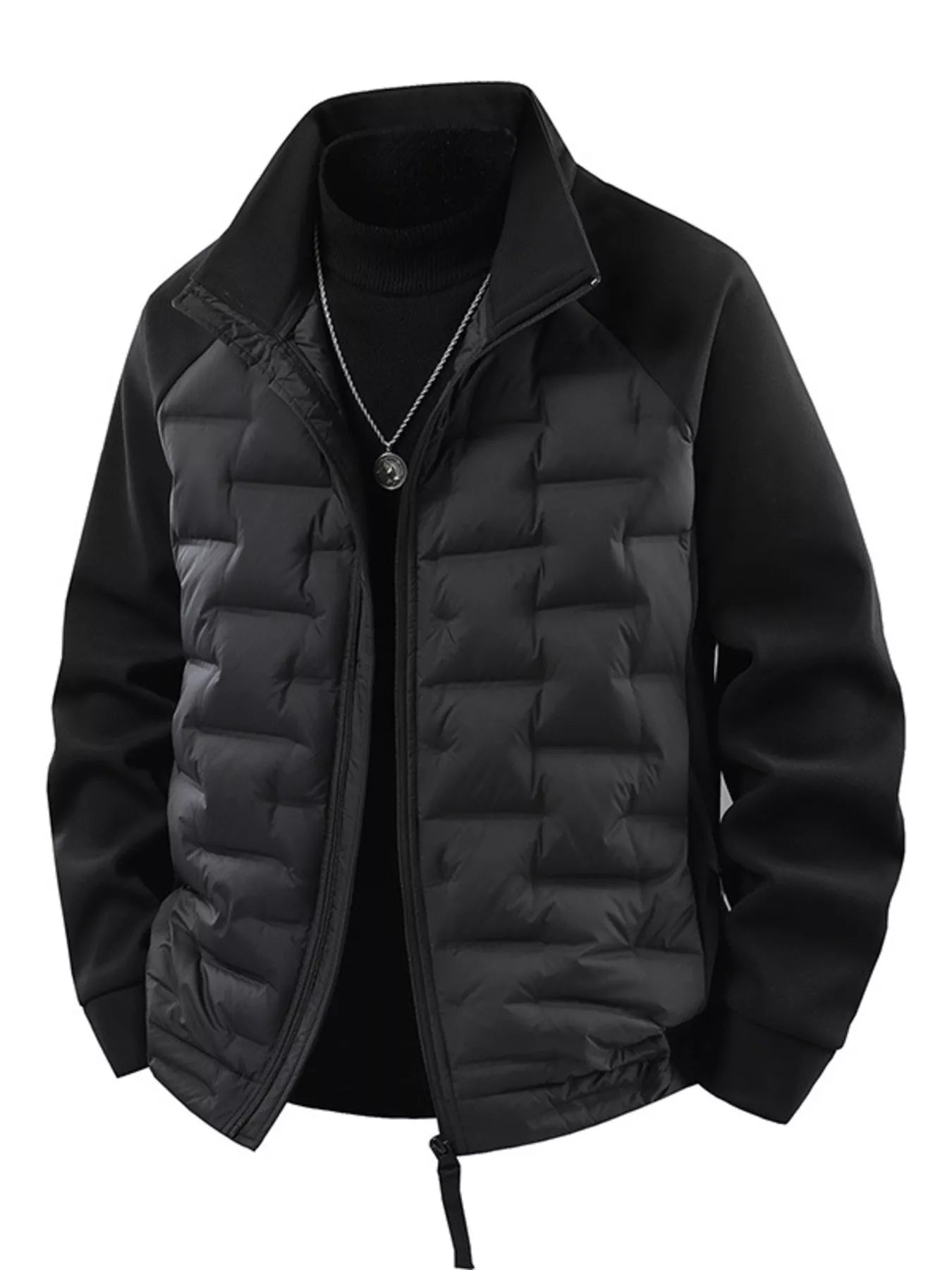 Men's Plus Size Lightweight Padded Stand Collar Jacket
